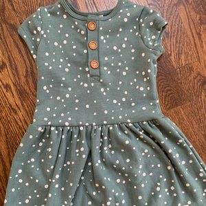 Lulu + Roo- Teal Dot Button Dress